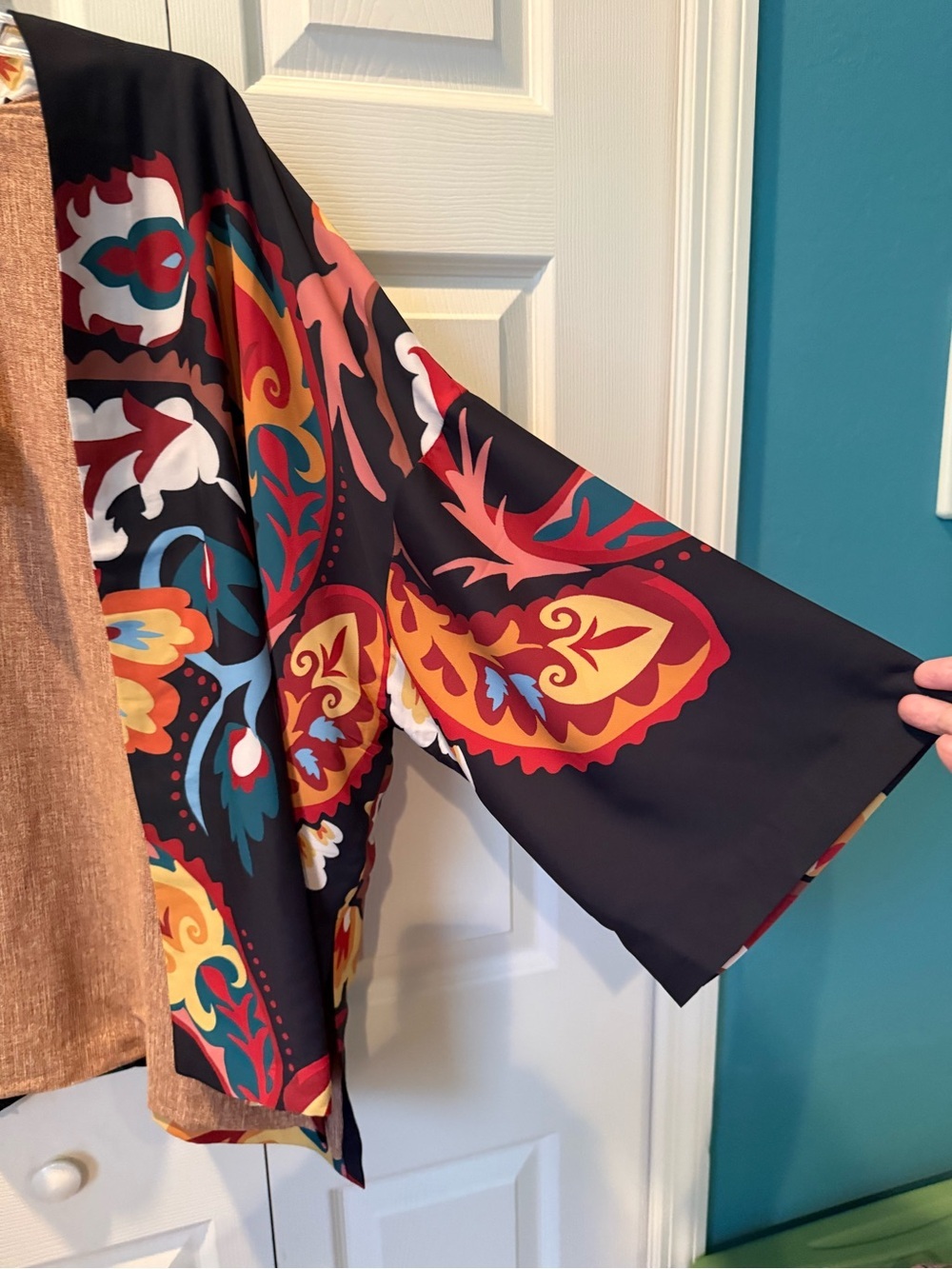 # NWT L/XL Chico’s Perennial Vine Short Kimono Open Front Kimono Jacket - Picture 4 of 9